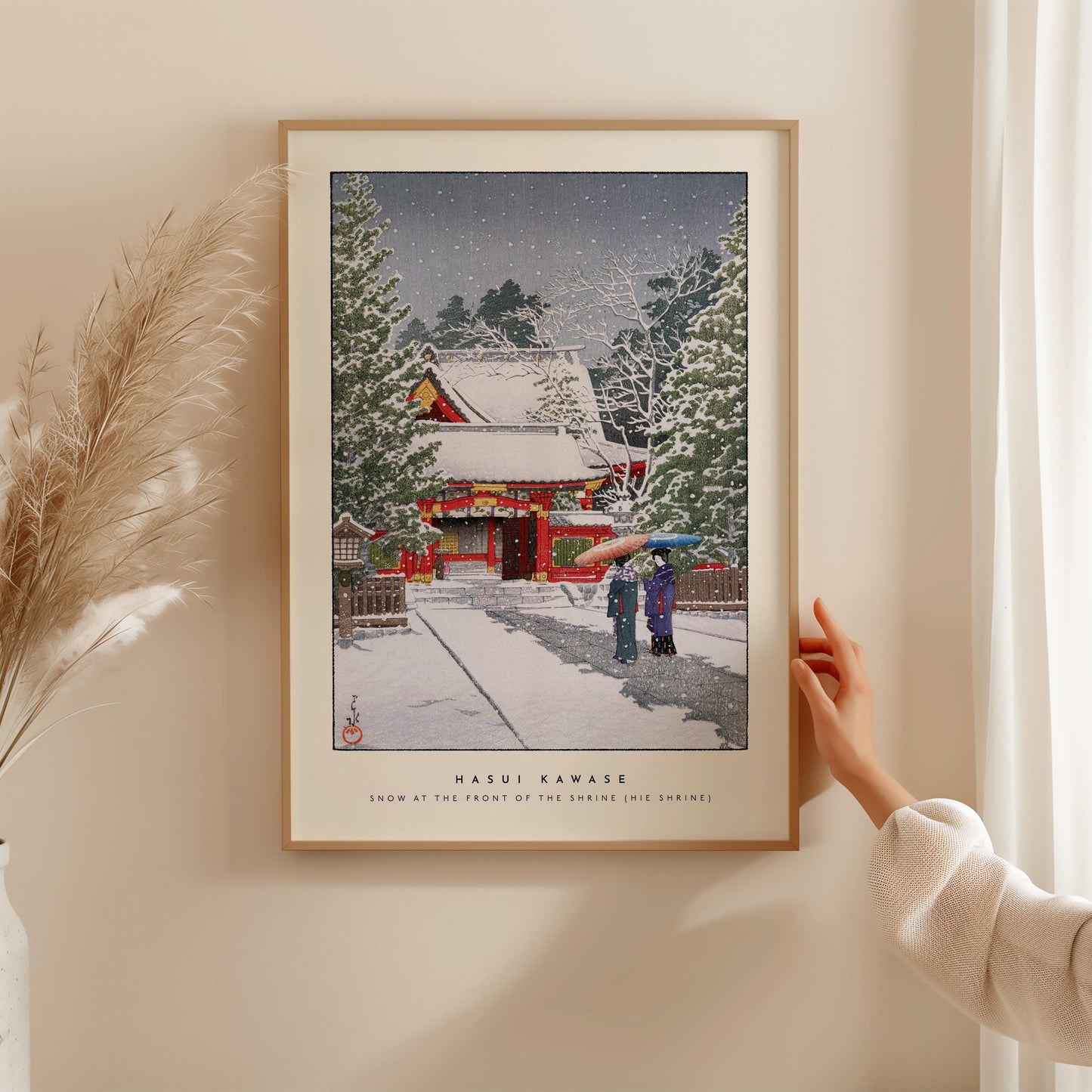 Hasui Kawase - Snow At The Front of the Temple, Hie Shrine Print