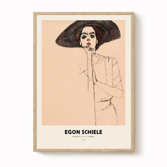 Egon Schiele - Woman with Wide Hat Print