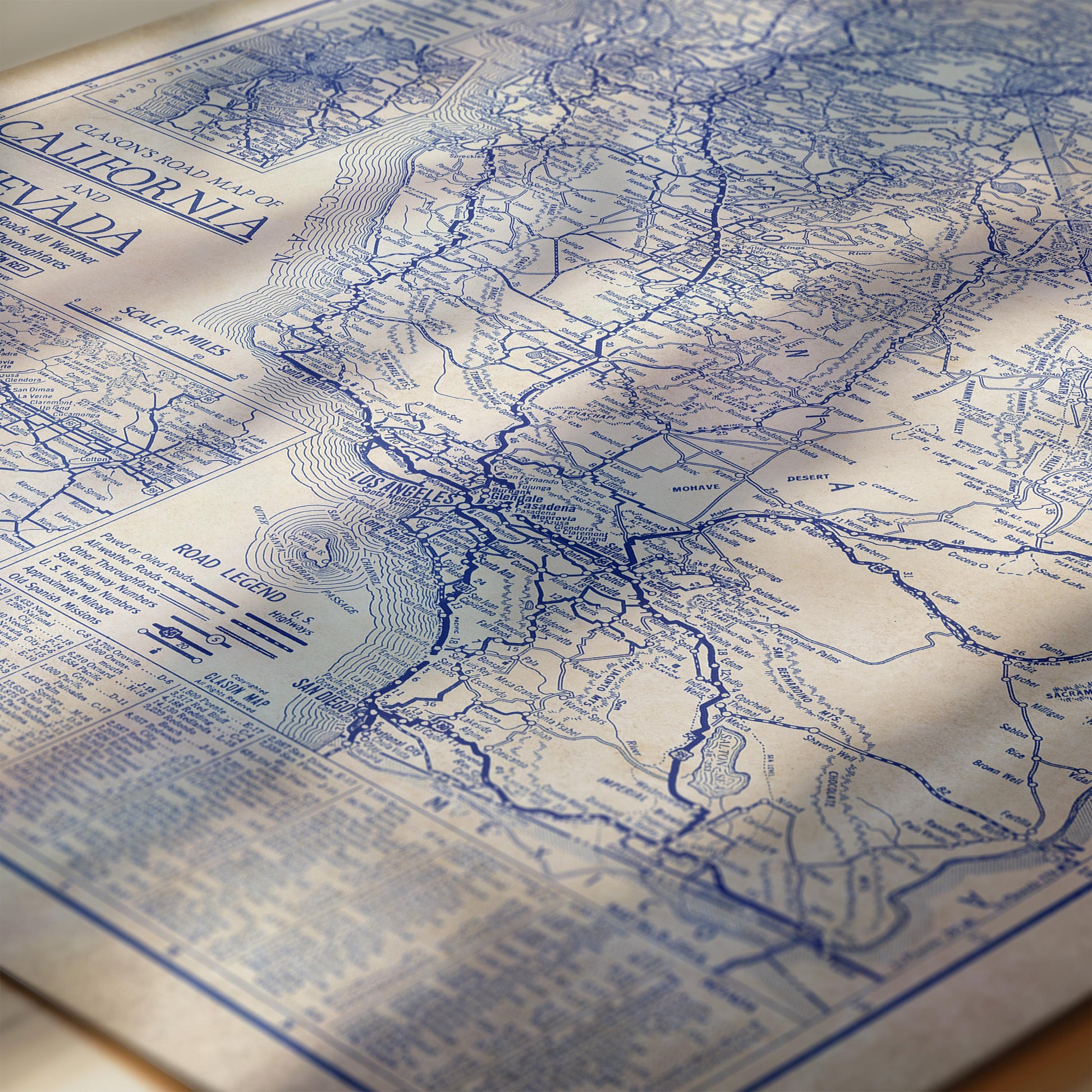 The image is a detailed map of California, with various roads, landmarks, and geographical features clearly marked.
