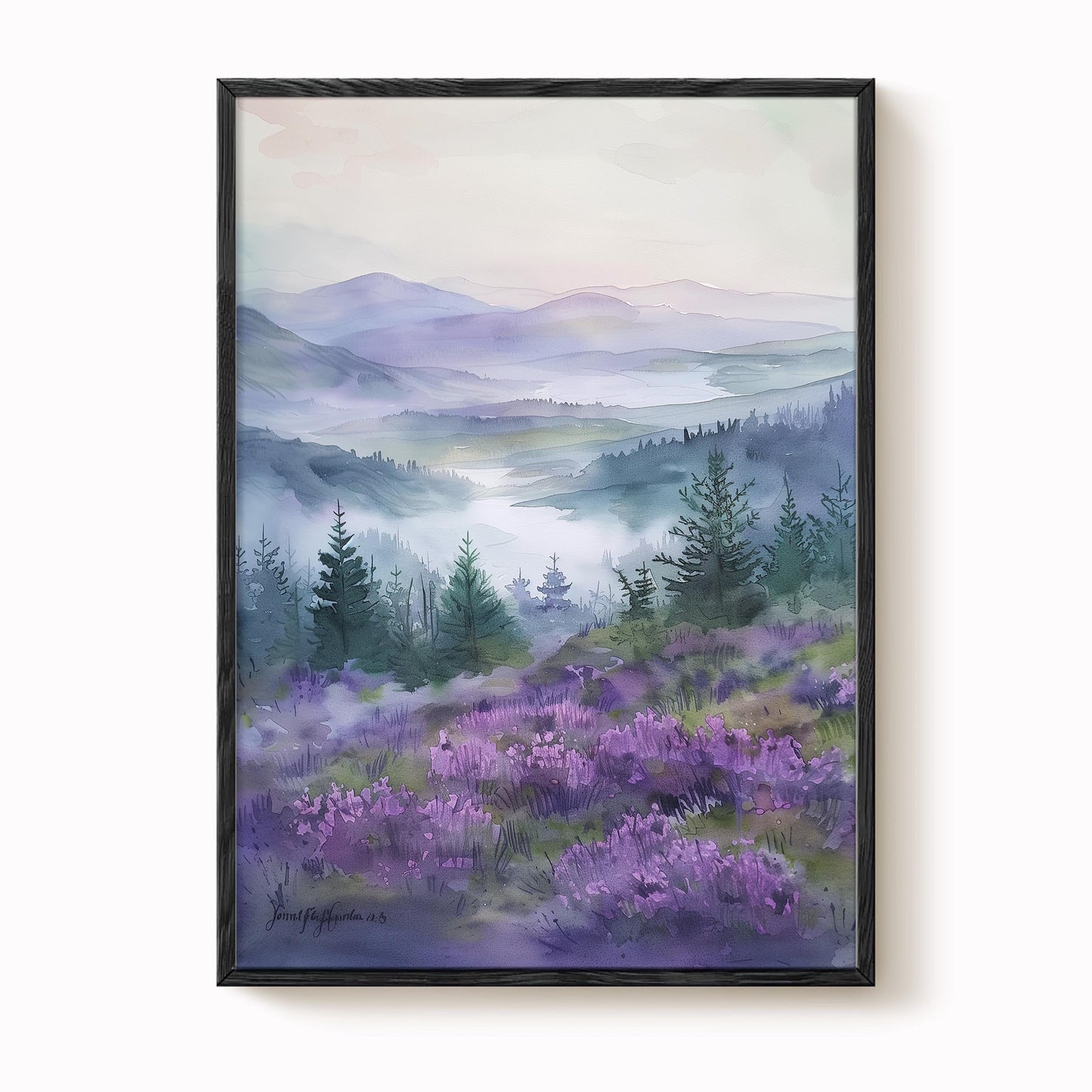 Scottish Highlands Misty Morning Print