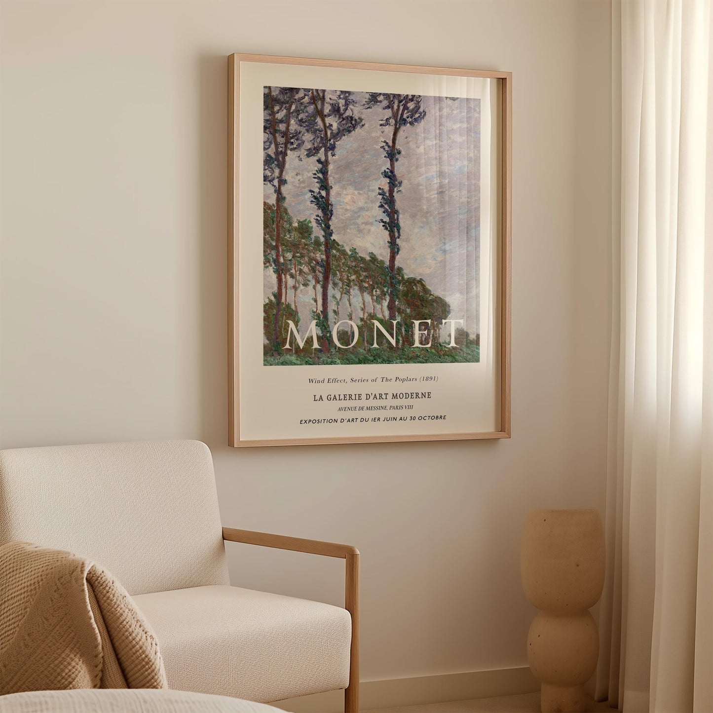 Monet - Wind Effect, Series of the Poplars Print