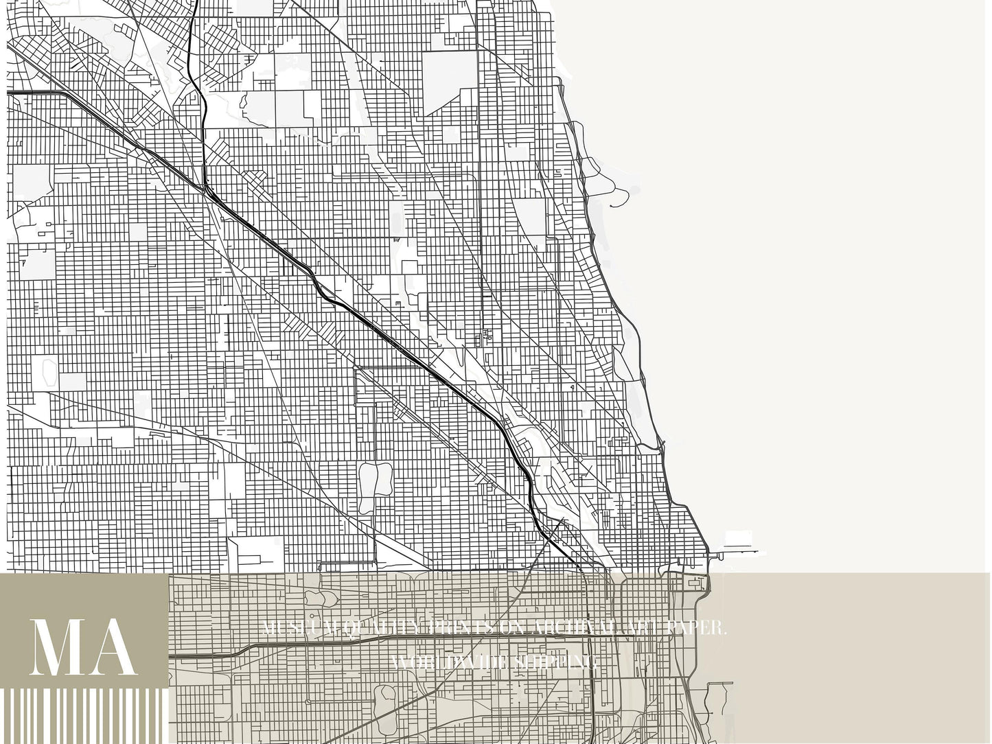 Chicago City Map Print