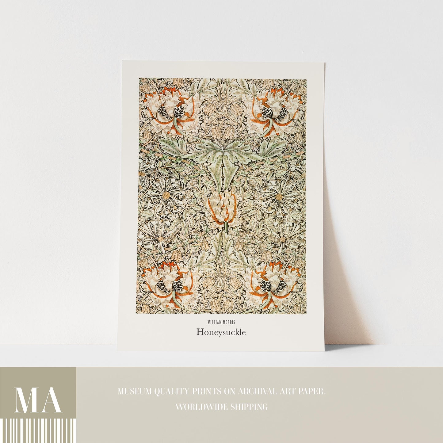William Morris - Honeysuckle Pattern Print