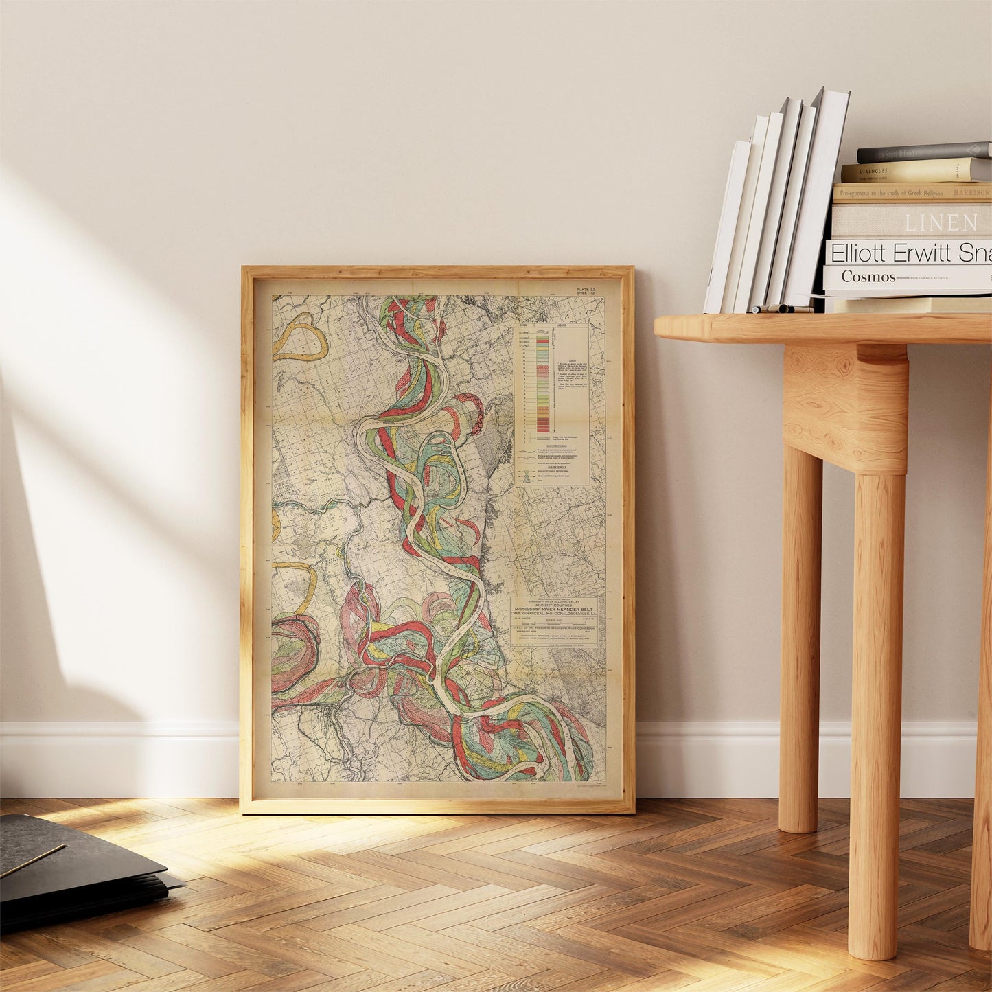 Harold Fisk Mississippi River Map Print, Melville, LA to Donaldsonville, LA, Plate 22, Sheet 13