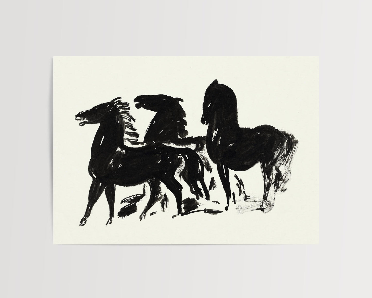 Leo Gestel - Three Black Horses Print