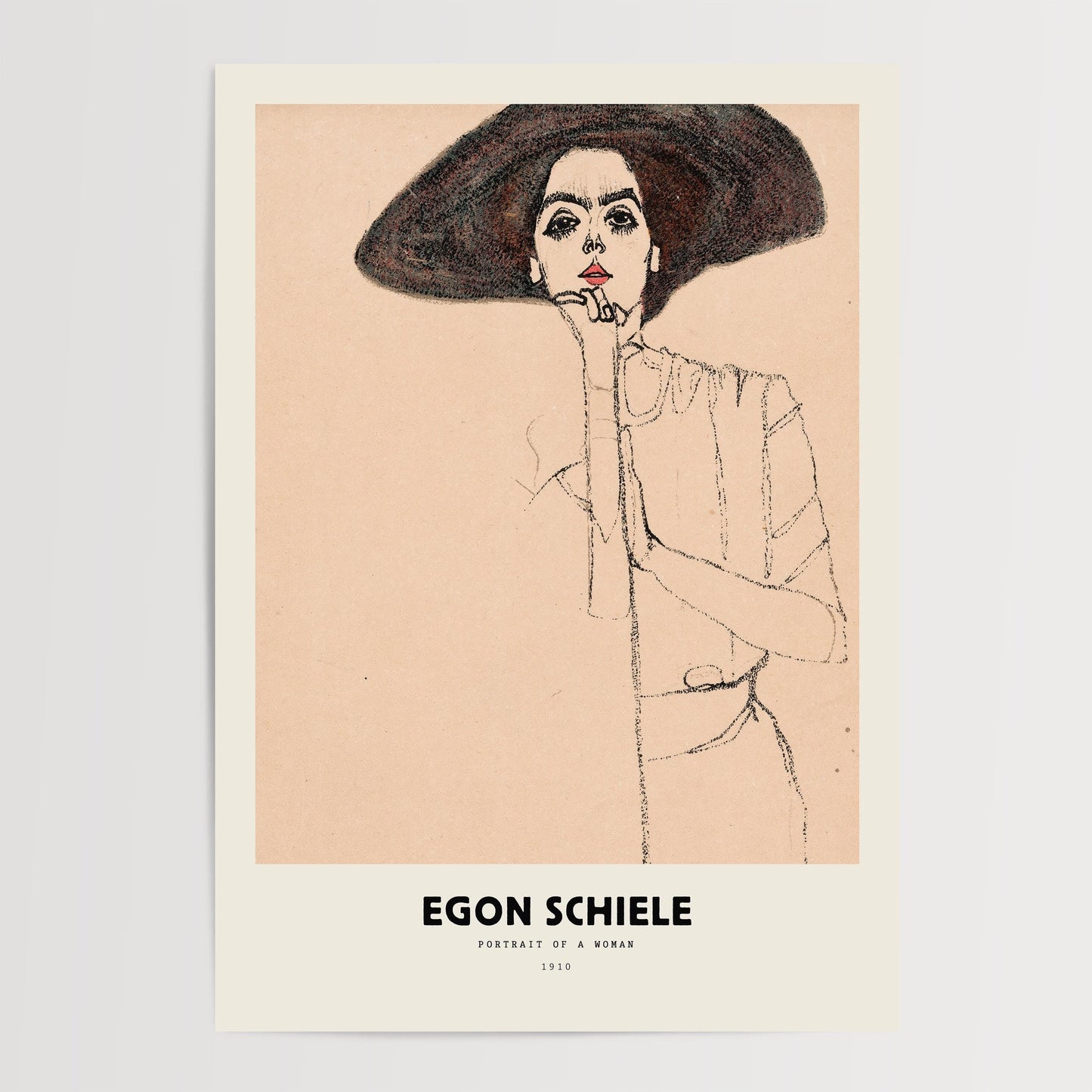 Egon Schiele - Woman with Wide Hat Print