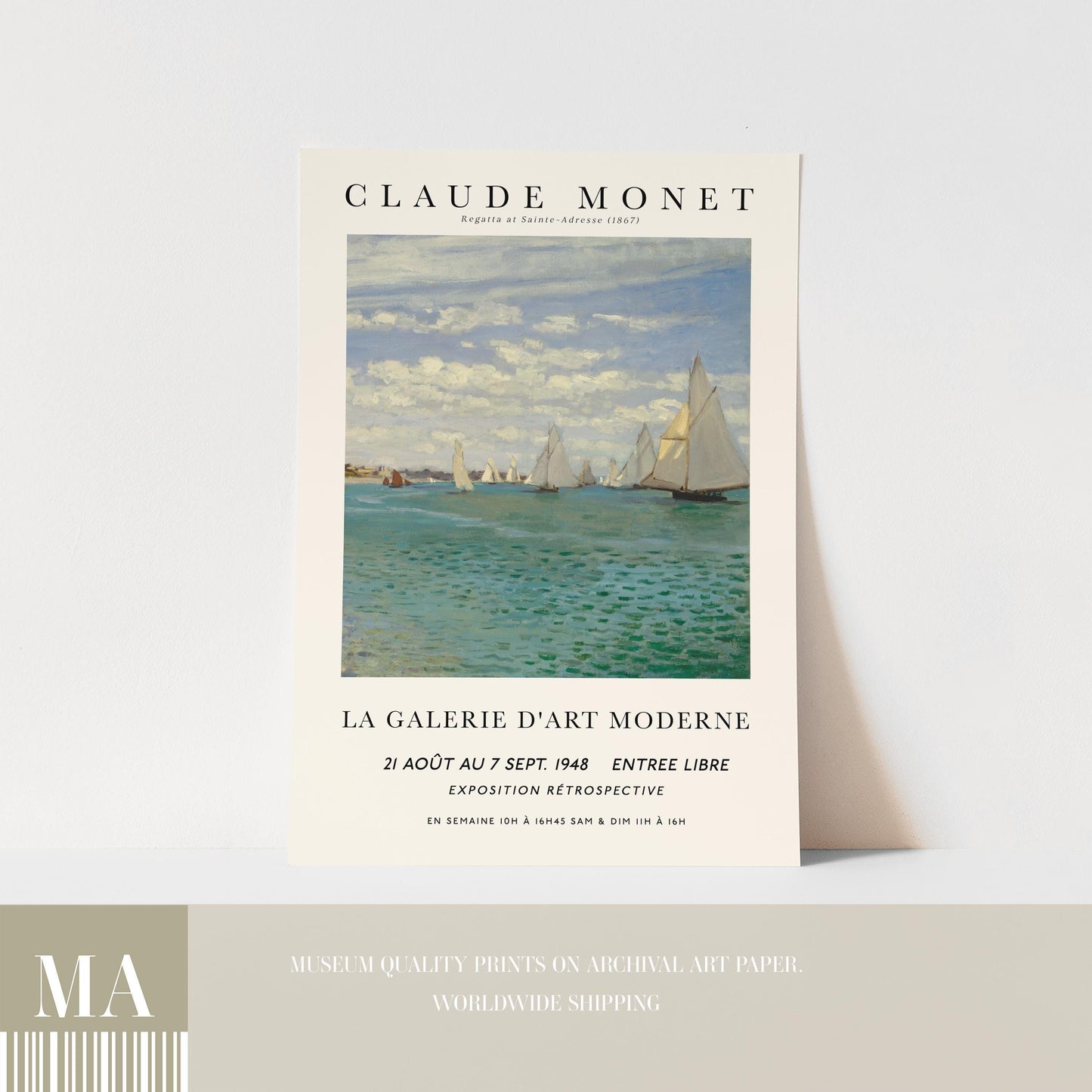 Monet - Regatta at Sainte-Adresse Print