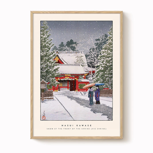 Hasui Kawase - Snow At The Front of the Temple, Hie Shrine Print