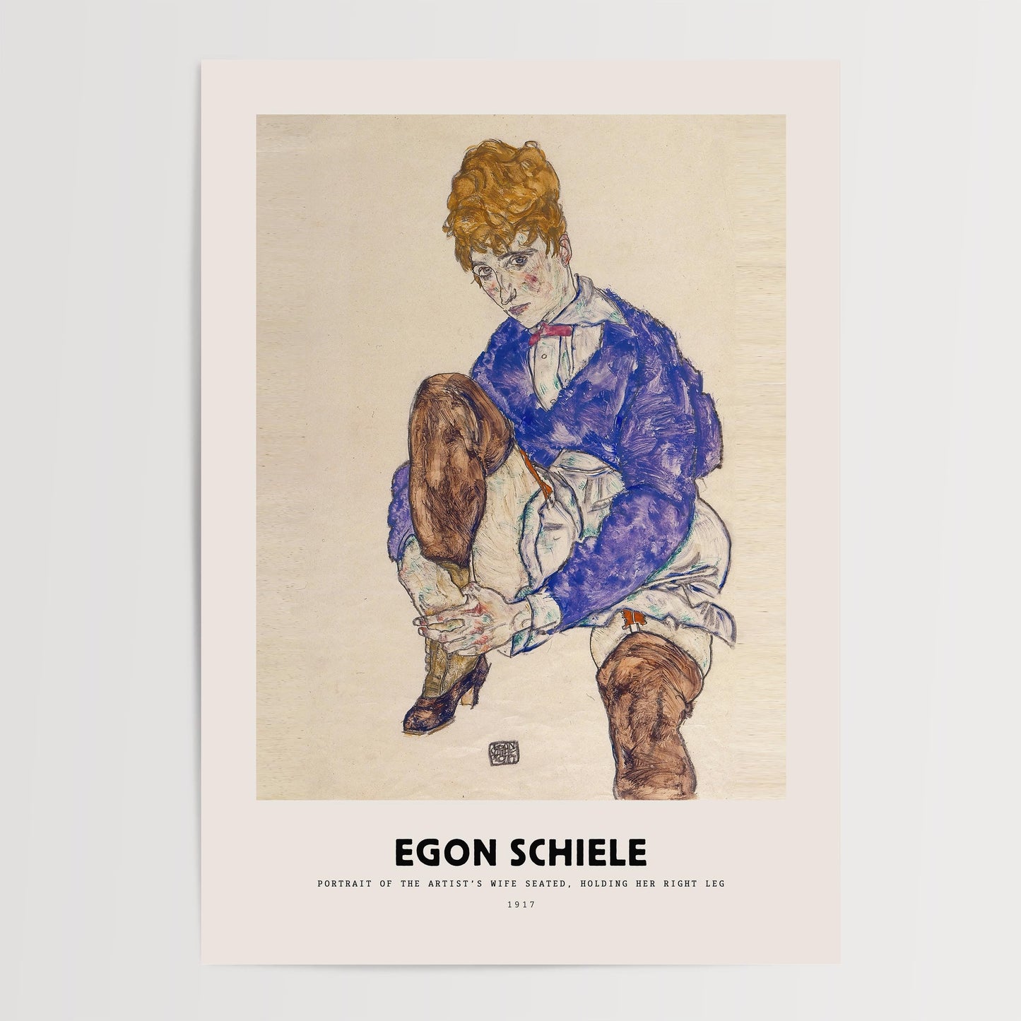 Egon Schiele - Portrait of Artist’s Wife Seated Print