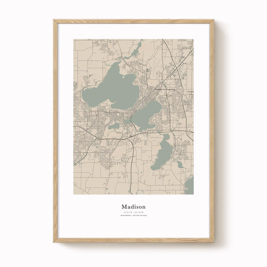 Madison City Map Print
