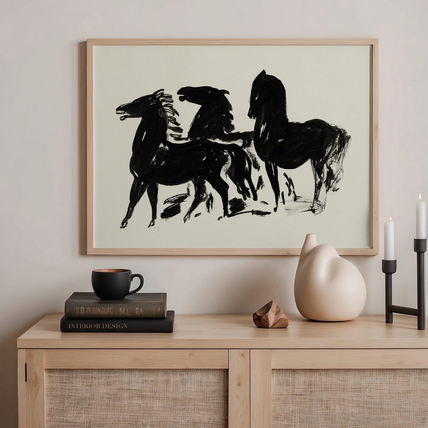 Leo Gestel - Three Black Horses Print