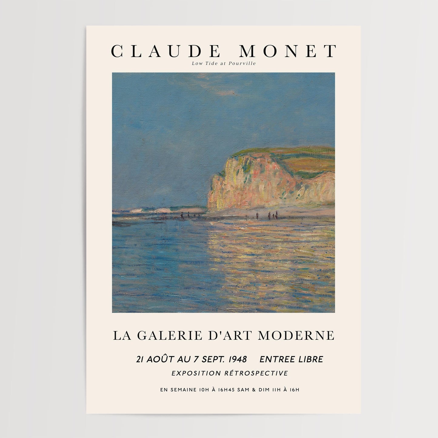 Monet - Low Tide at Pourville Print