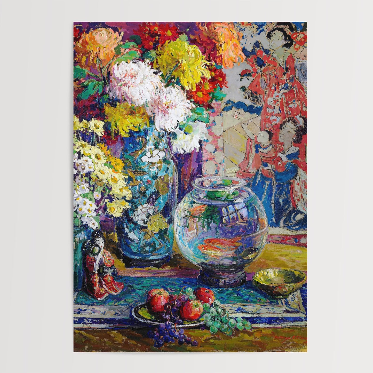 Fish, Fruit & Flowers Print
