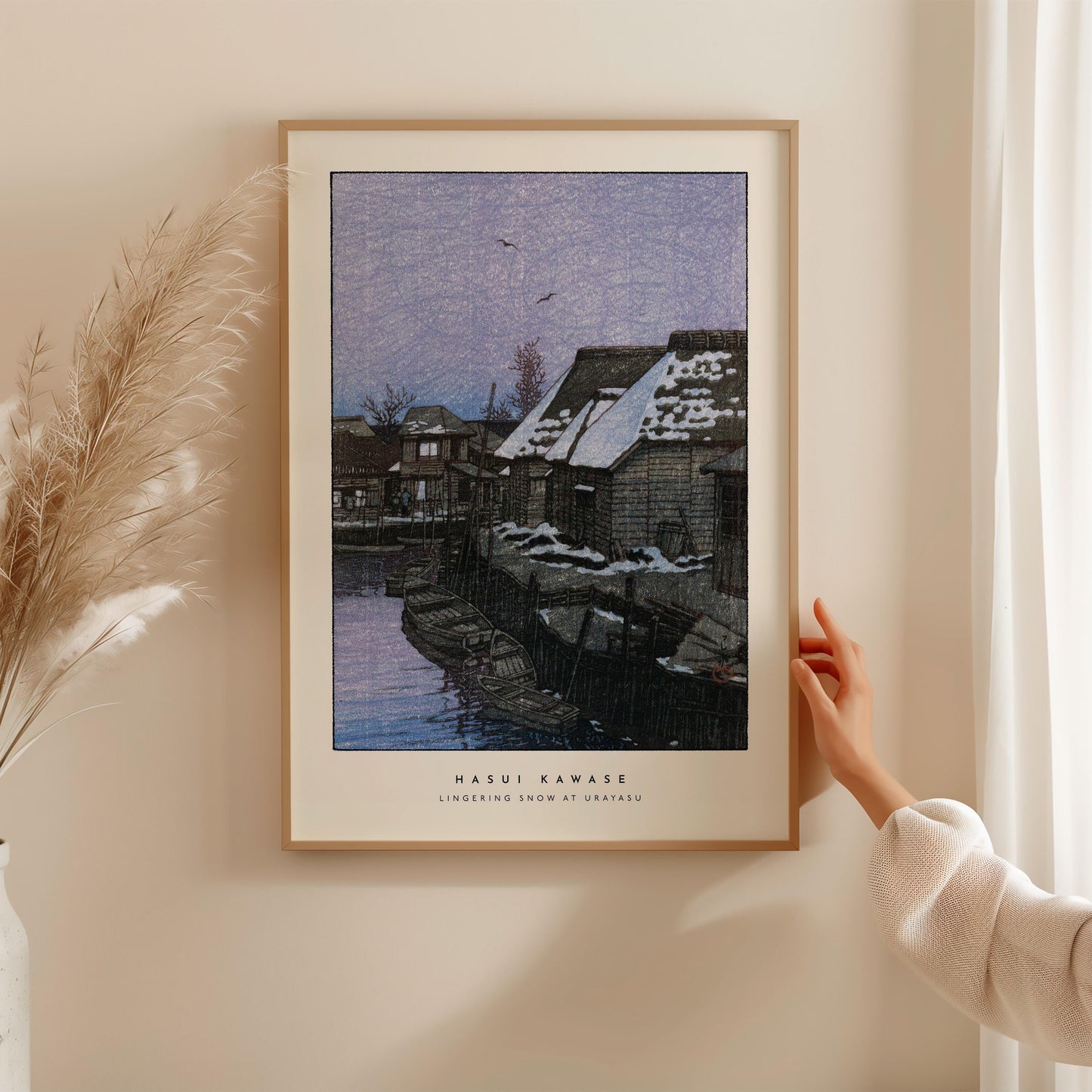 Hasui Kawase - Lingering Snow At Urayasu Print