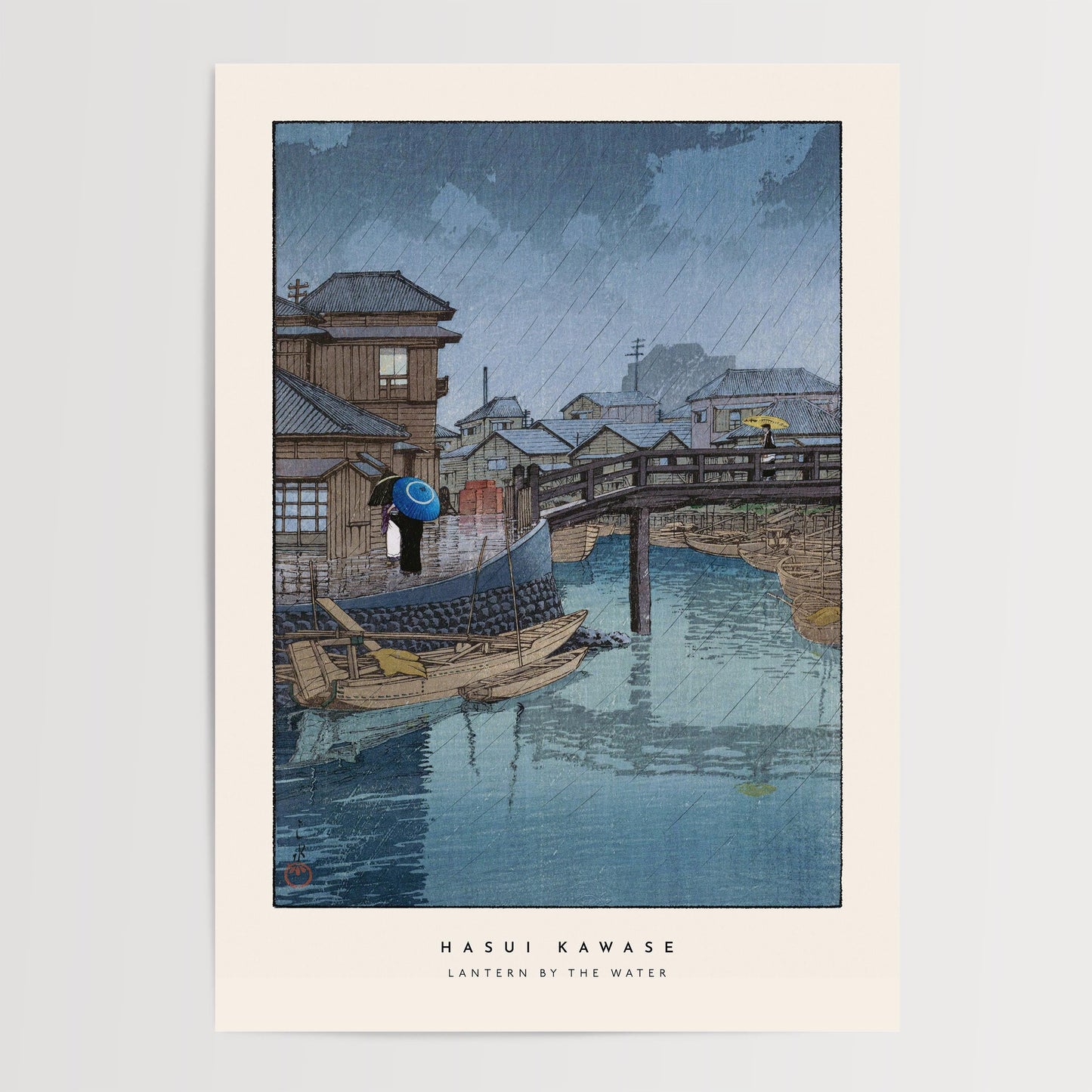 Hasui Kawase - Lantern By The Water Print