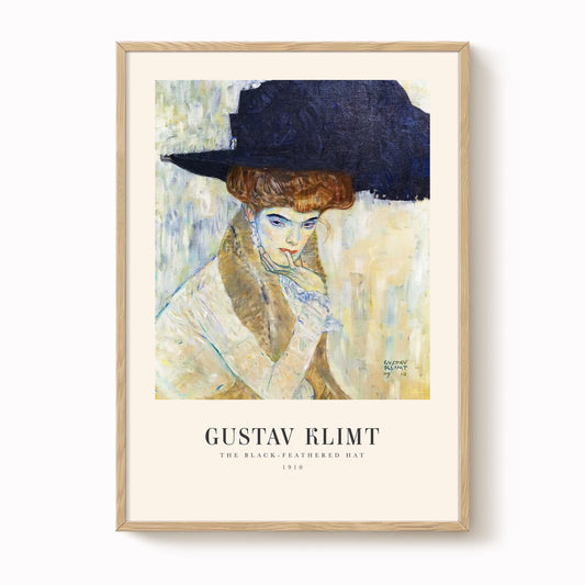 Gustav Klimt - Lady with Black Feather Hat Print