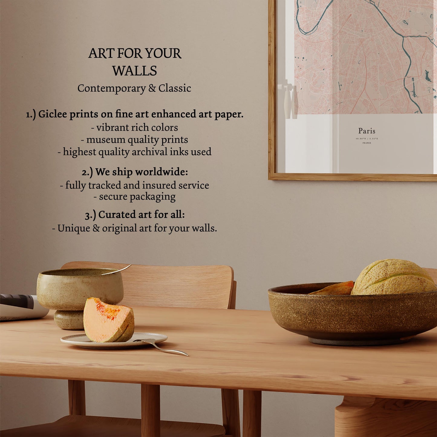 Paris City Map Print