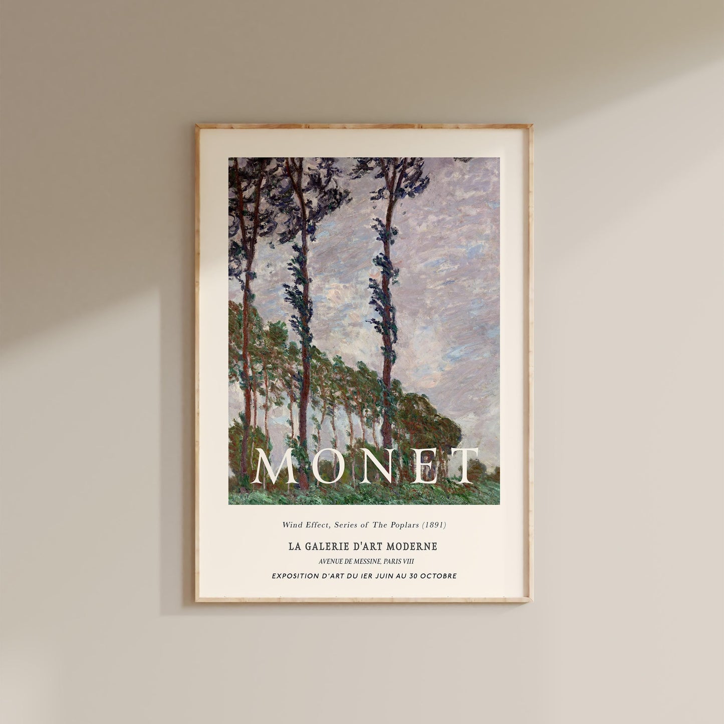 Monet - Wind Effect, Series of the Poplars Print