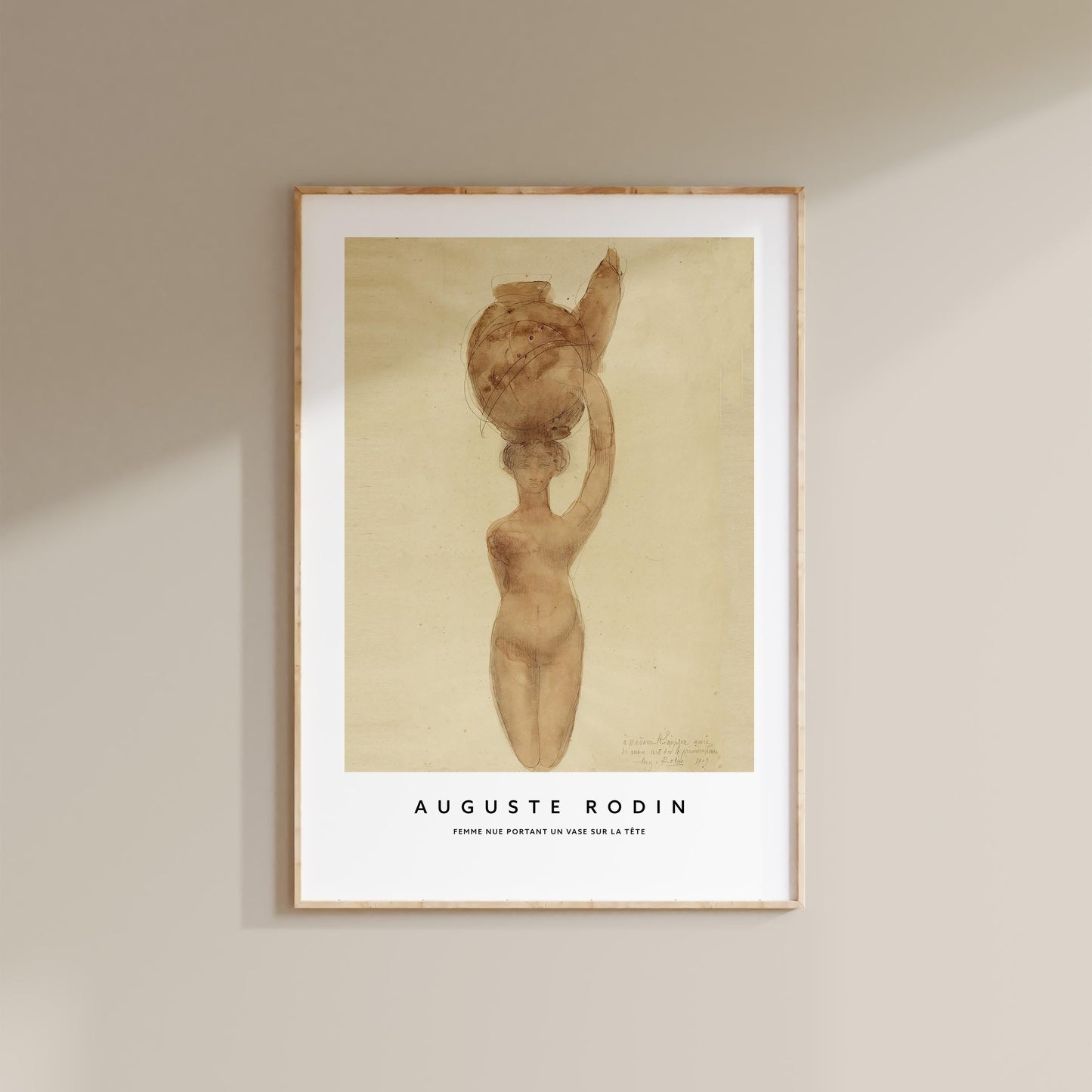 Auguste Rodin - Nude Woman Carrying Vase on Head Print