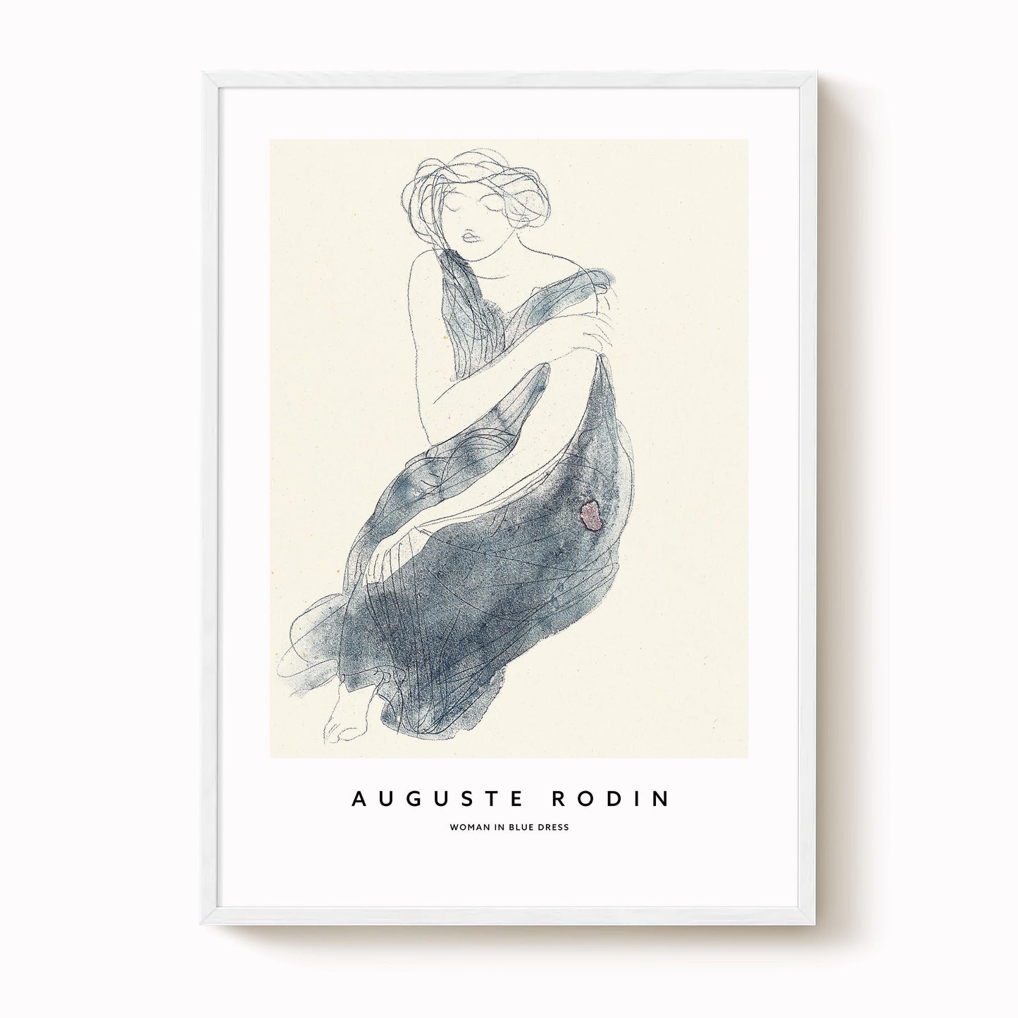 Auguste Rodin - Woman in Blue Dress Print