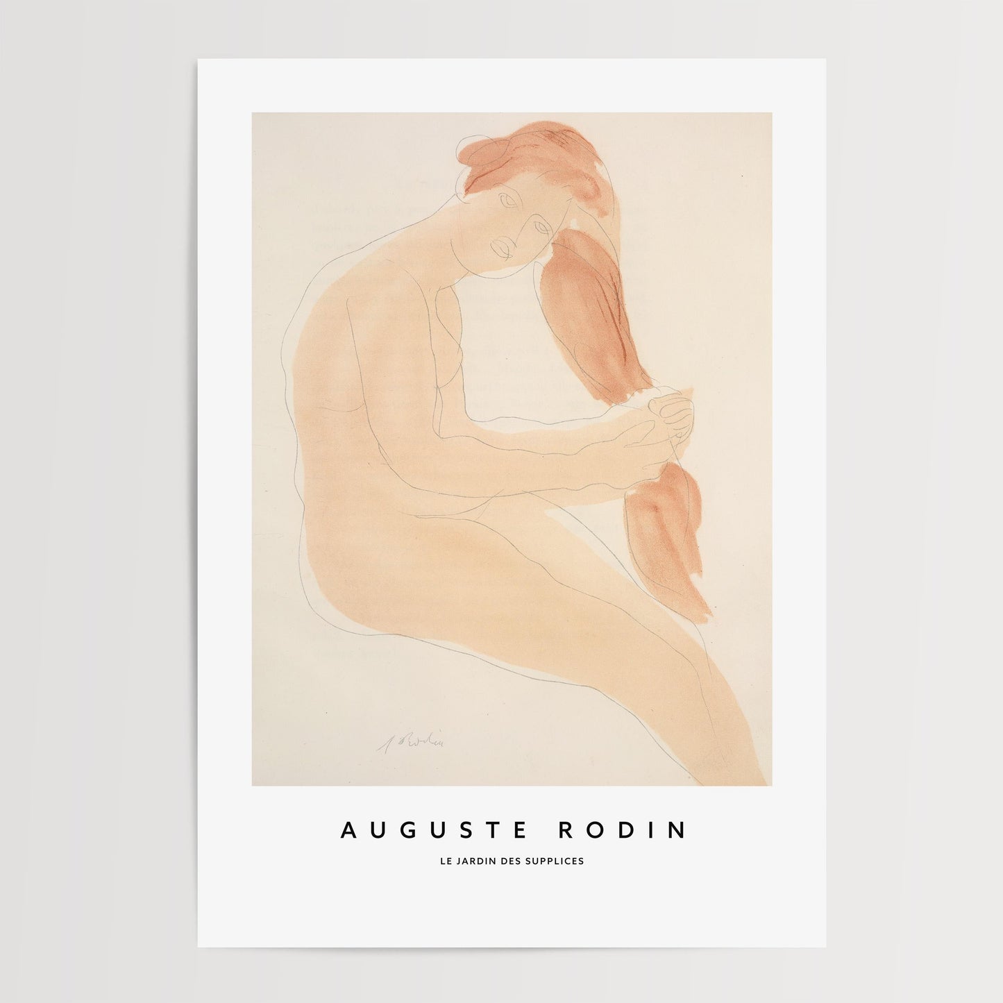 Auguste Rodin - Seated Nude Print